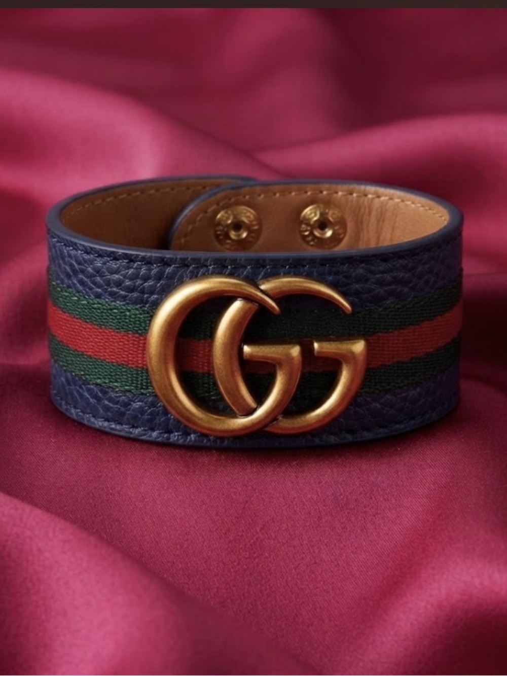 Brand new fashion Double G Stripe Snap Cuff Bracelet
